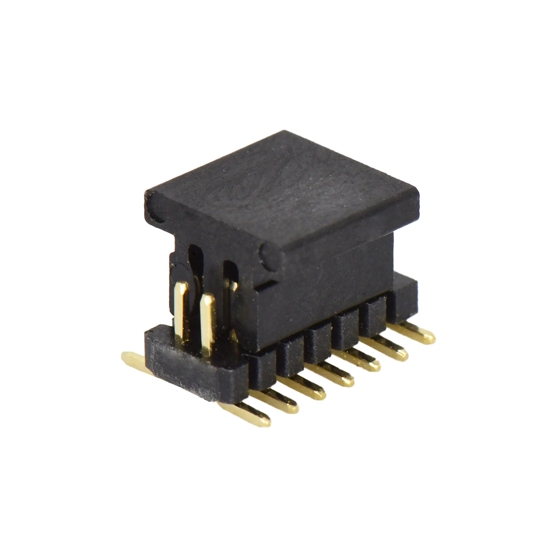 PH1007 排针连接器 Pitch 1.00mm 180° 双排 SMT+CAP 排针 塑高1.0mm PC5.2